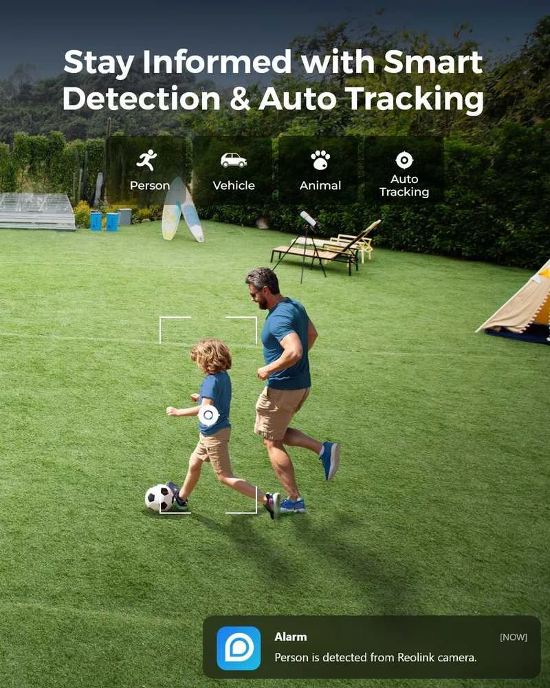 Reolink 4K Wi-Fi 6 lauko apsaugos kamera su PTZ, 5x optinis priartinimas, RLC-823S1 W