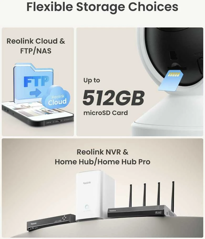 Reolink E1 4MP Wi-Fi vidaus IP stebėjimo kamera su PTZ ir dvipusiu garsu