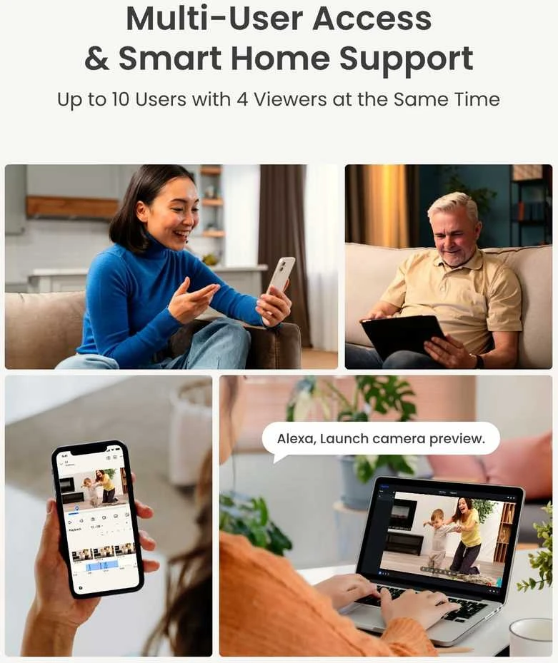 Reolink E1 4MP Wi-Fi vidaus IP stebėjimo kamera su PTZ ir dvipusiu garsu