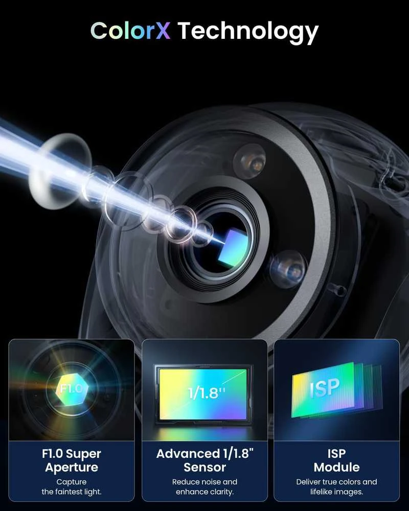 Reolink IP stebėjimo kamera CX820, 4K UHD, ColorX, PoE, F1.0 diafragma, HDR, naktinis matymas