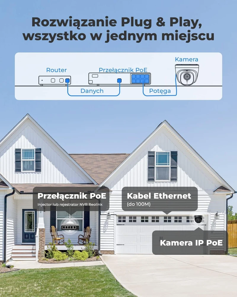 Reolink išorinė IP vaizdo stebėjimo kamera PoE, 5 MP, naktinis matymas, garso įrašymas, RLC-520A-B