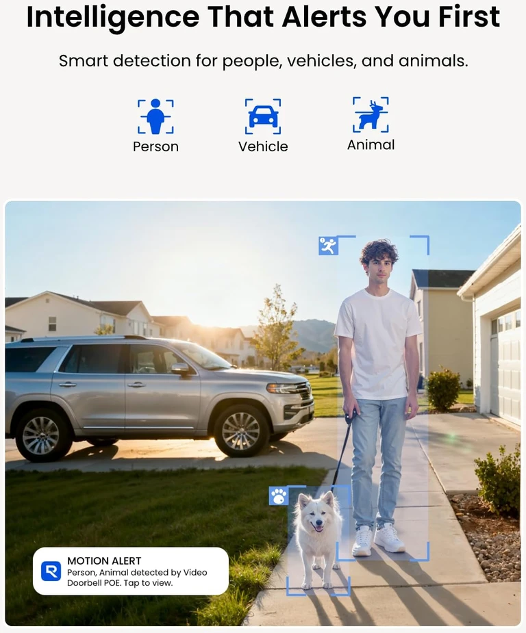 Reolink laidinis vaizdo durų skambutis PoE 5 MP, 180° matymo kampas Doorbell-P