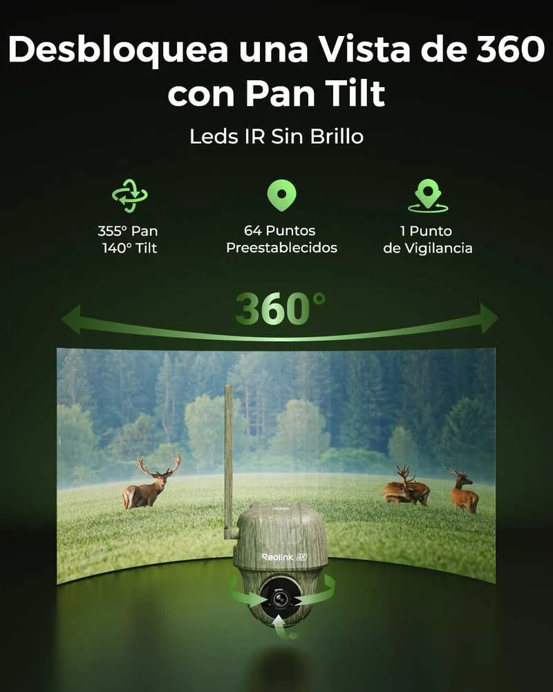 Reolink lauko 4K IP vaizdo stebėjimo kamera su 4G LTE, naktiniu matymu, judesio sensoriais, saulės paneliu, Go Ranger PT+SP2