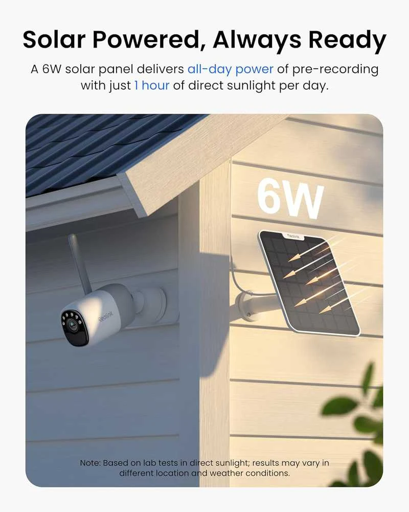 Reolink lauko apsaugos kamera 4 MP, 20000 mAh akumuliatorius, Wi-Fi 6, saulės modulis, Reolink Altas+Reolink Solar Panel 2