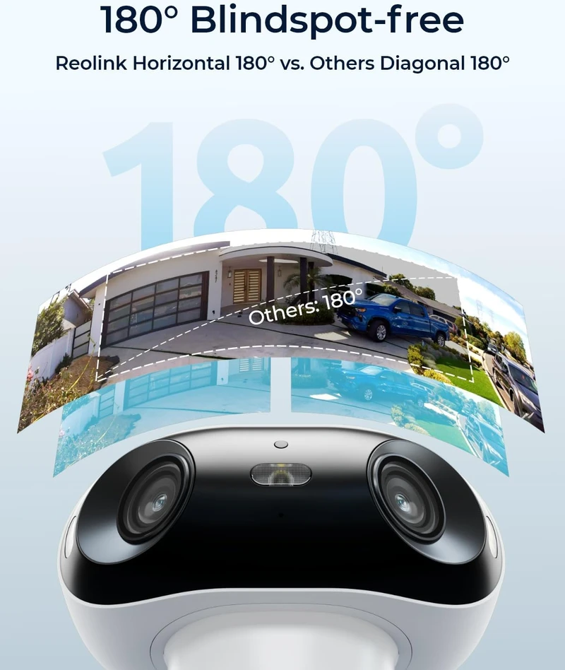 Reolink lauko belaidė apsaugos kamera 4K, 180° Wi-Fi 6 su saulės skydeliu Argus 4 Pro+Reolink Solar Panel 2