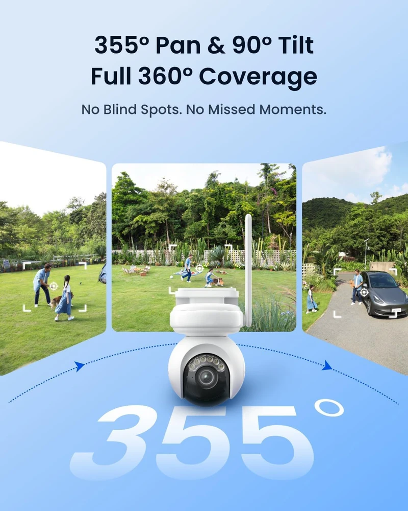 Reolink lauko belaidė stebėjimo kamera su saulės baterija, 4K, naktinis matymas, Wi-Fi, Altas PT Ultra