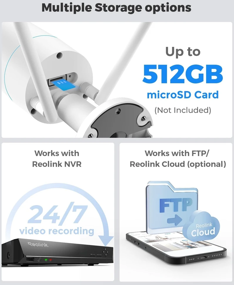 Reolink lauko IP kamera 5 MP su Wi-Fi, IP66 ir naktiniu matymu RLC-510WA
