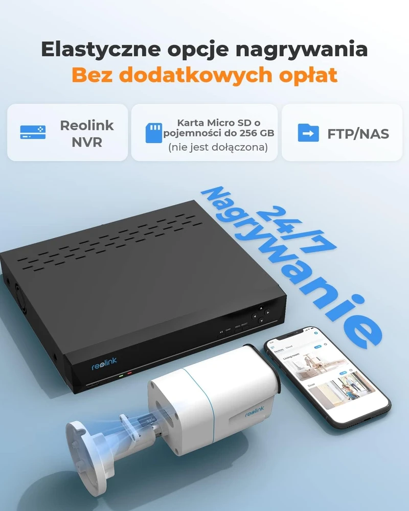 Reolink lauko PoE IP kameros 4K 8 MP su žmonių ir transporto priemonių aptikimu, 2 vnt., RLC-810A-2pack