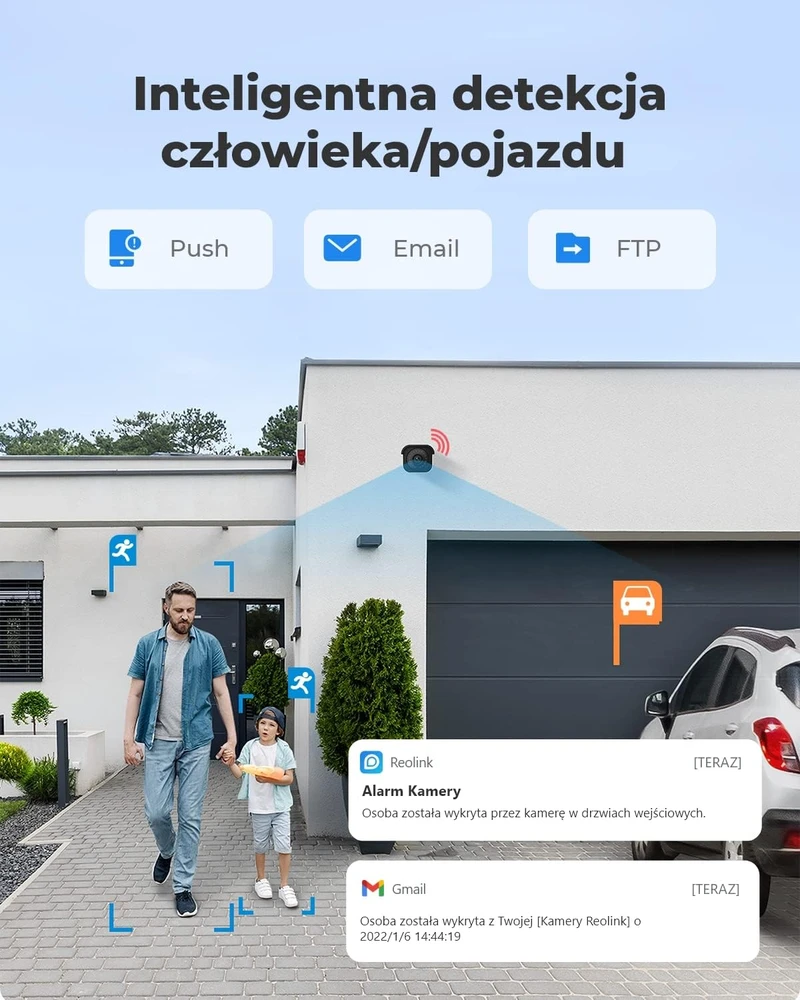 Reolink lauko PoE IP kameros 4K 8 MP su žmonių ir transporto priemonių aptikimu, 2 vnt., RLC-810A-2pack
