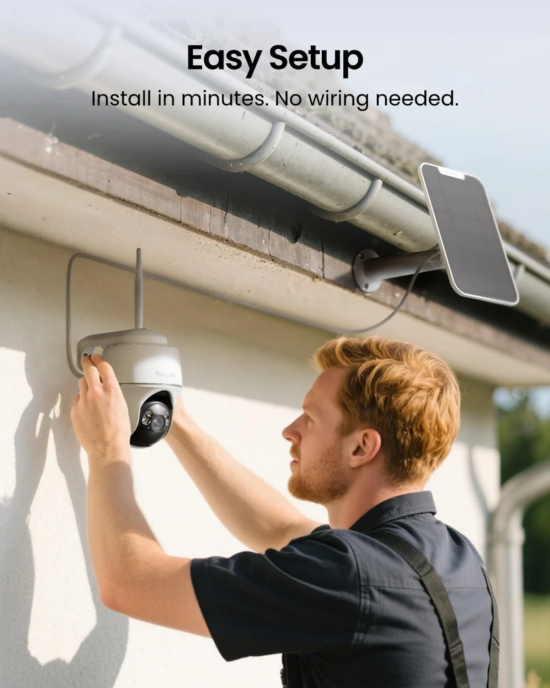 Reolink lauko PTZ IP kamera su saulės įkrovimu, Wi-Fi, 5 MP, 355°/140°, Argus PT + Solar Panel