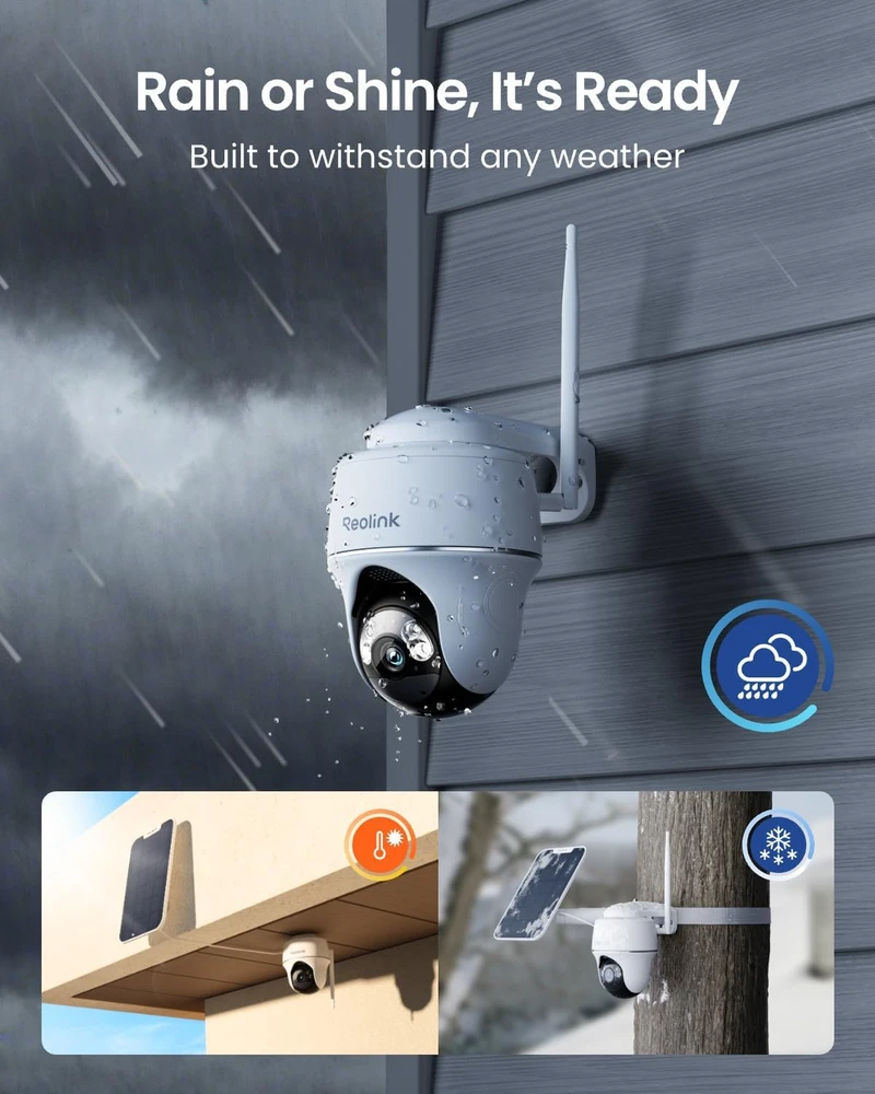 Reolink lauko PTZ IP kamera su saulės įkrovimu, Wi-Fi, 5 MP, 355°/140°, Argus PT + Solar Panel