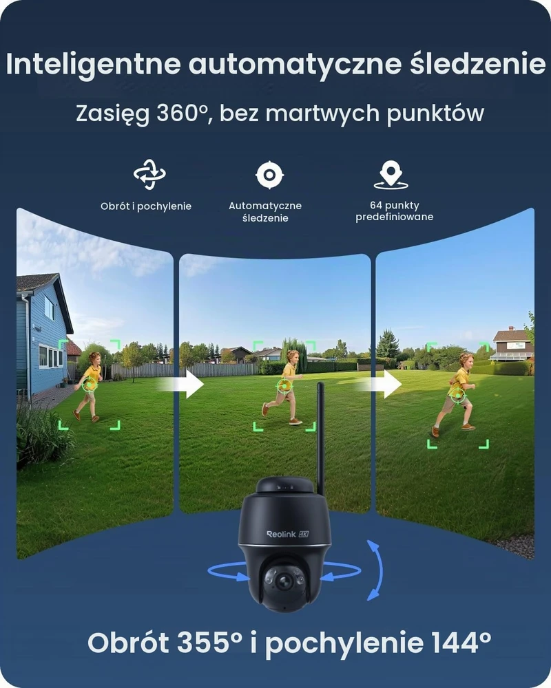 Reolink lauko PTZ Wi-Fi kamera 4K 8 MP su saulės skydeliu Argus PT Ultra-B