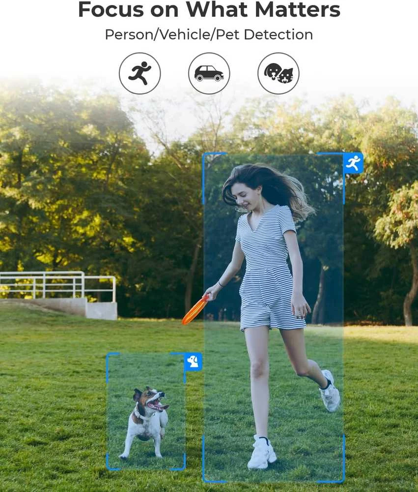 Reolink lauko saulės kamera su 5MP raiška, Wi-Fi 2.4/5GHz, spalvotu naktiniu matymu, Argus Eco Pro+Solar Panel
