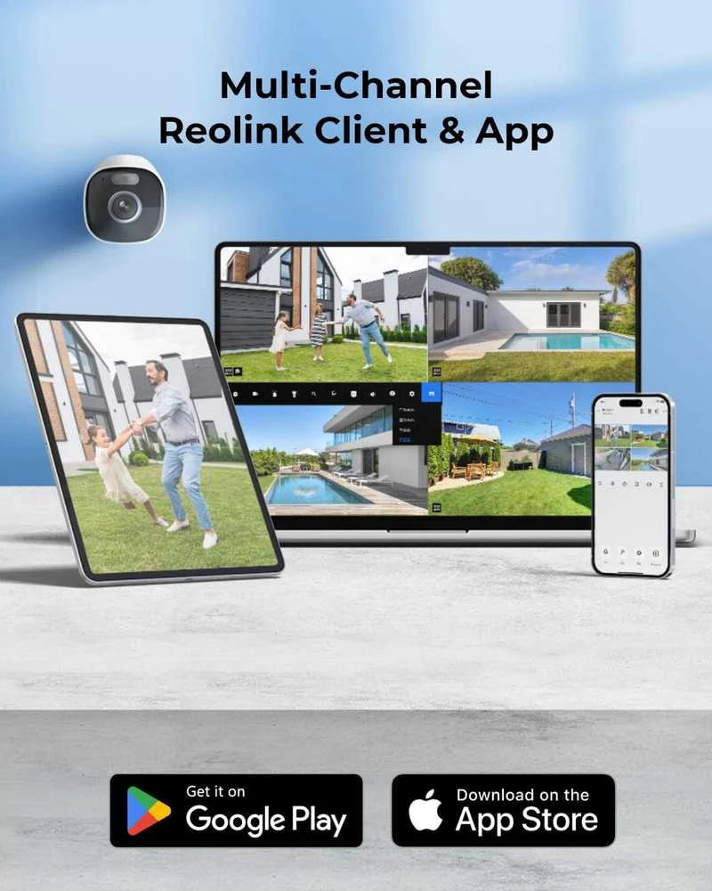 Reolink lauko saulės kamera su 5MP raiška, Wi-Fi 2.4/5GHz, spalvotu naktiniu matymu, Argus Eco Pro+Solar Panel
