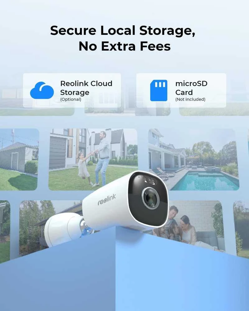 Reolink lauko saulės kamera su 5MP raiška, Wi-Fi 2.4/5GHz, spalvotu naktiniu matymu, Argus Eco Pro+Solar Panel