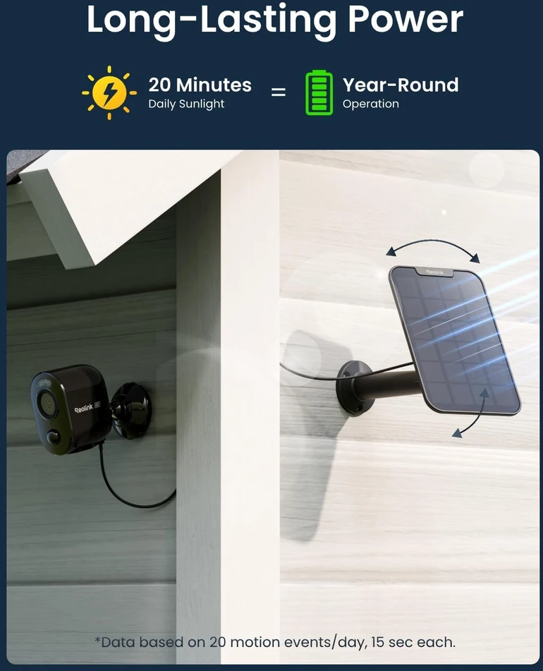 Reolink lauko vaizdo kamera 4K su saulės skydeliu, Wi-Fi, Argus 3 Ultra+Solar Panel