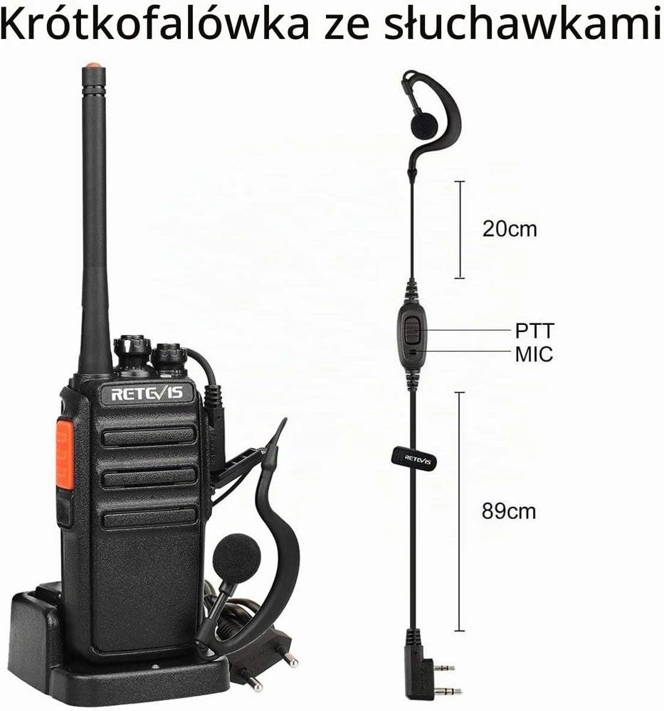 Retevis PMR446 radijo stotelių rinkinys RT24, 16 kanalų, 1100 mAh, EUA9123C