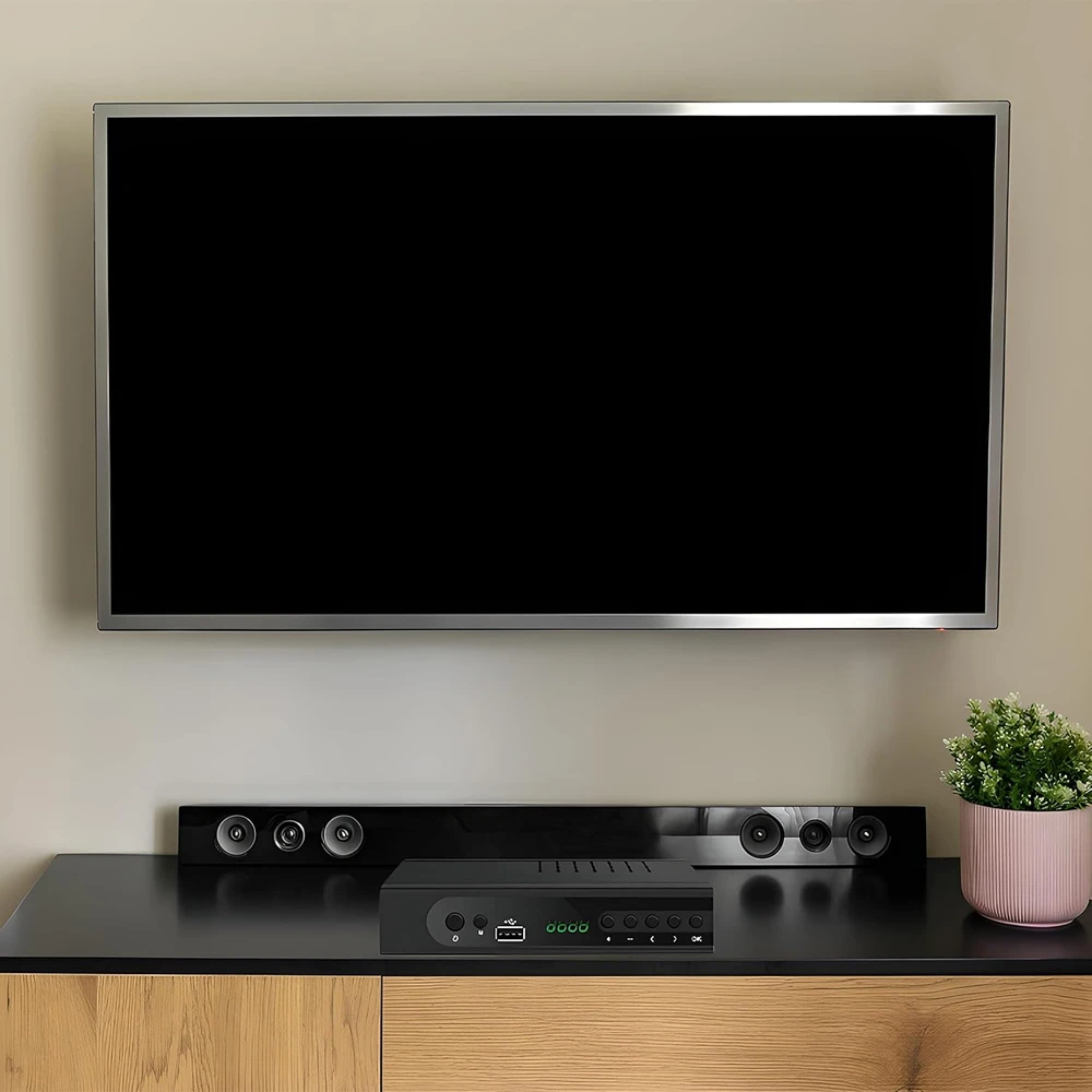 Televizorius Retoo Antžeminės televizijos dekoderis, hd dvb-t2 hevc h.265 - e255-1