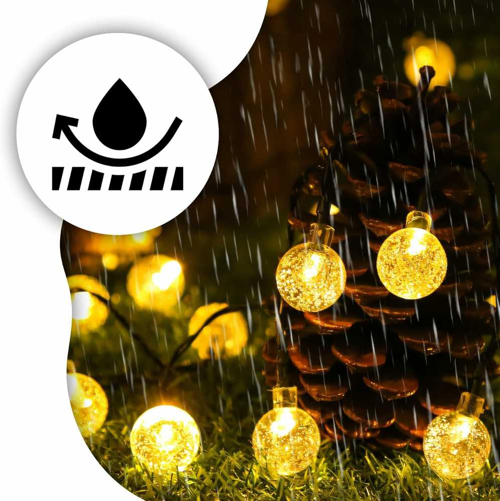 Retoo Lauko girliandos su saulės energija, 10 m