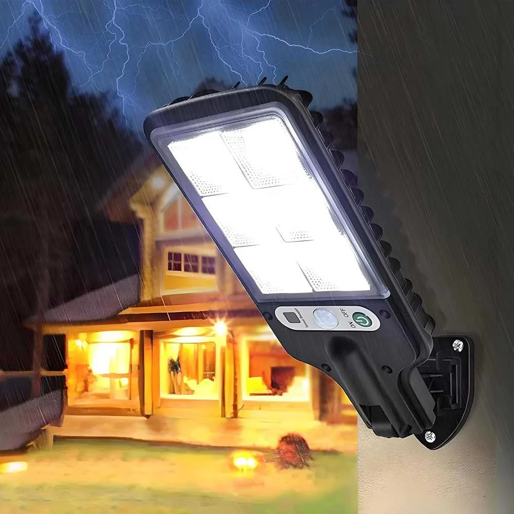 Retoo saulės LED lauko šviestuvas su judesio jutikliu, 240 W, 120 LED, IP67, šaltai balta, E310