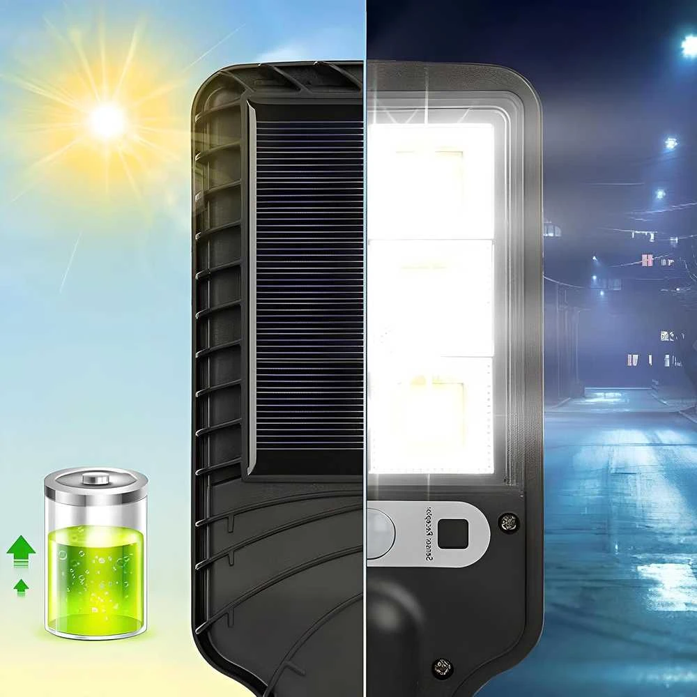 Retoo saulės LED lauko šviestuvas su judesio jutikliu, 240 W, 120 LED, IP67, šaltai balta, E310