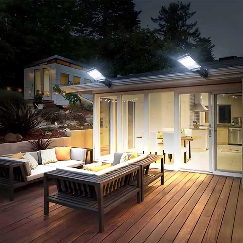 Retoo saulės LED lauko šviestuvas su judesio jutikliu, 240 W, 120 LED, IP67, šaltai balta, E310