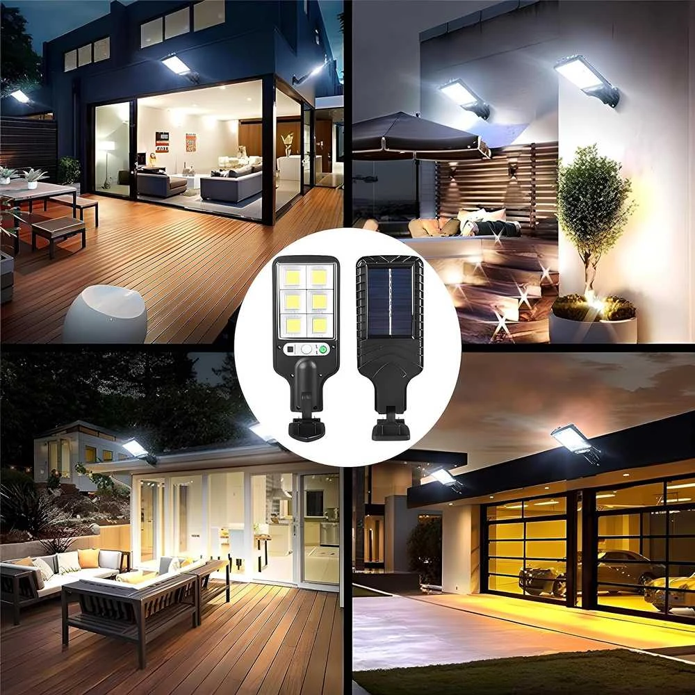 Retoo saulės LED lauko šviestuvas su judesio jutikliu, 240 W, 120 LED, IP67, šaltai balta, E310