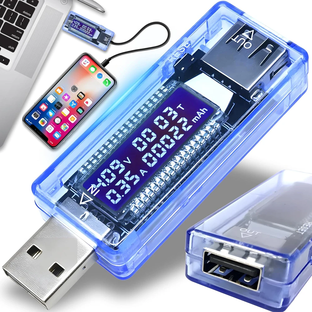 Retoo Miernik USB voltmetras, ampermetras, įtampos testeris