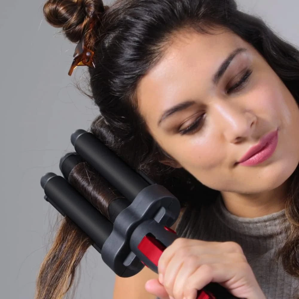 REVLON plaukų bangų formavimo žnyplės su 3 dideliais voleliais, iki 190 °C, RVIR3056UKE