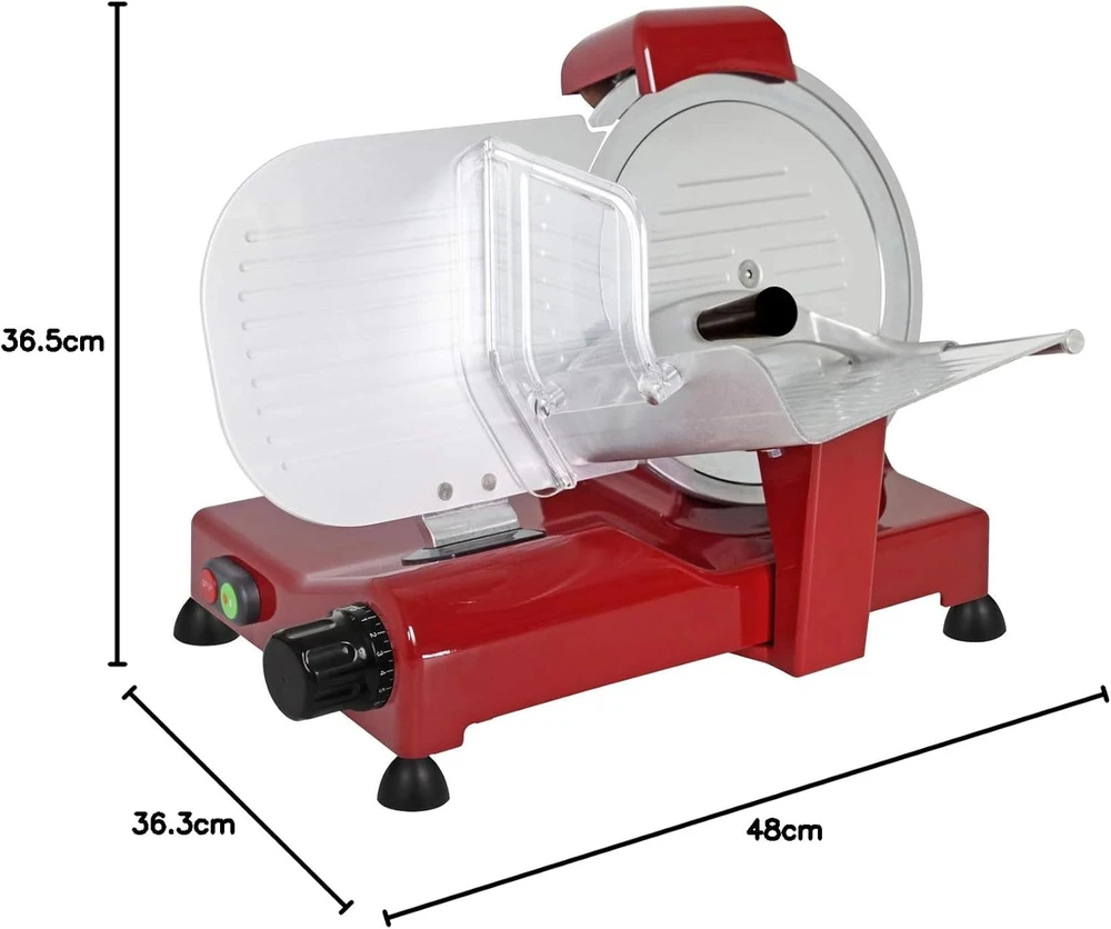RGV elektrinė maisto pjaustyklė, 250 mm ašmenys, raudona, Special Edition