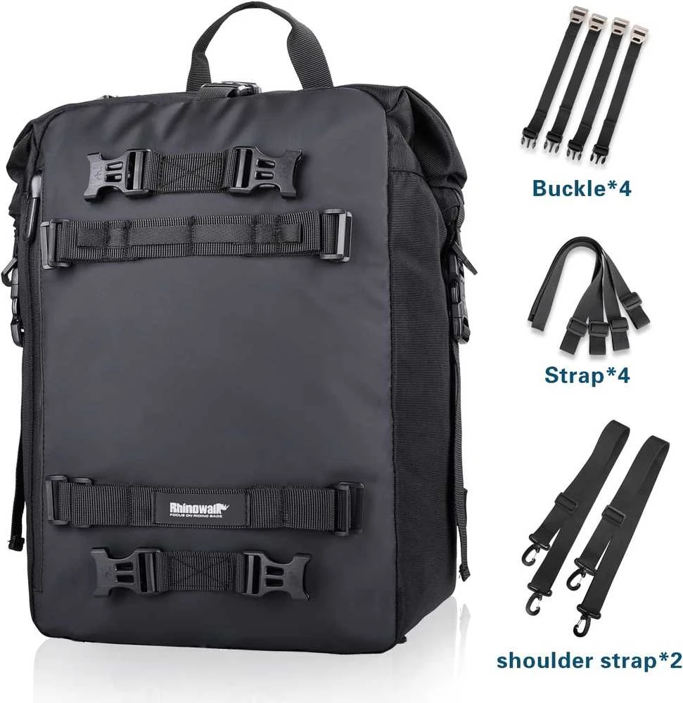 Rhinowalk vandeniui atspari daugiafunkcė motociklo bagažinė 30 l juoda X216Bl-30L
