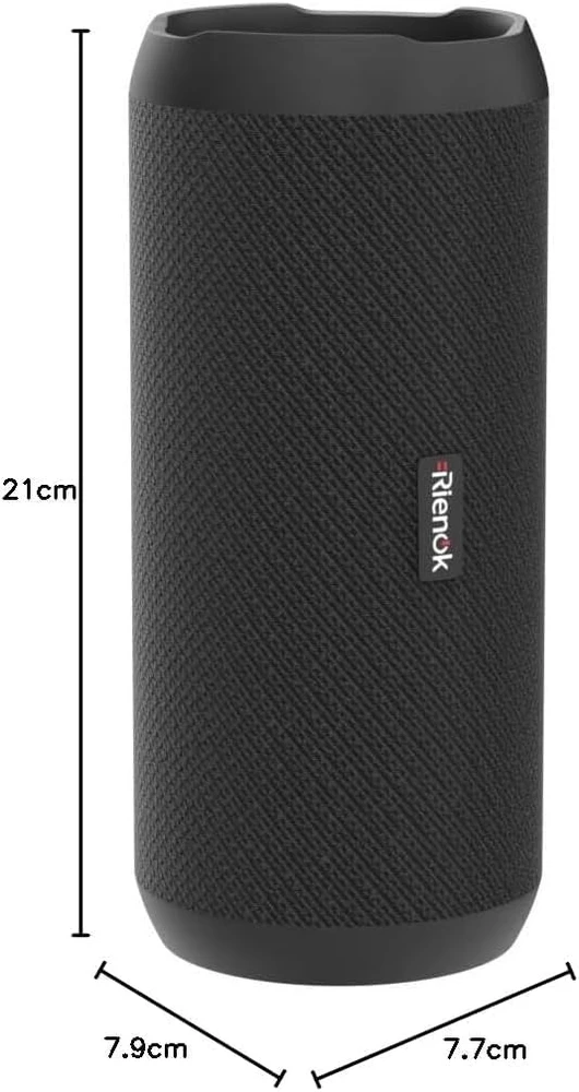 RIENOK belaidė Bluetooth kolonėlė 30 W su žemais dažniais, IPX7, RGB apšvietimas, S1 mini