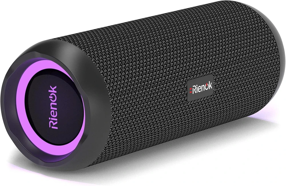 RIENOK belaidė Bluetooth kolonėlė 30 W su žemais dažniais, IPX7, RGB apšvietimas, S1 mini