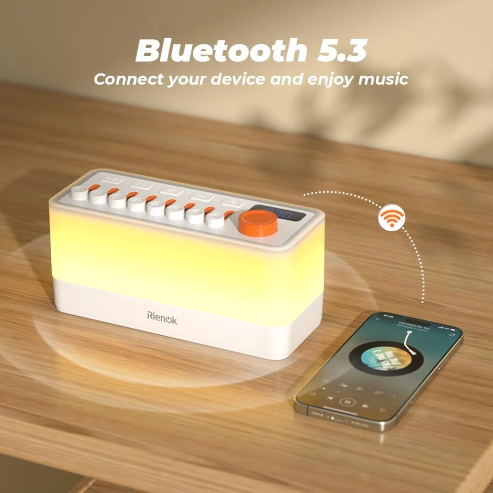 RIENOK Bluetooth garsiakalbis su naktine lempa, 10 W, 11 RGB spalvų, Rienok S10