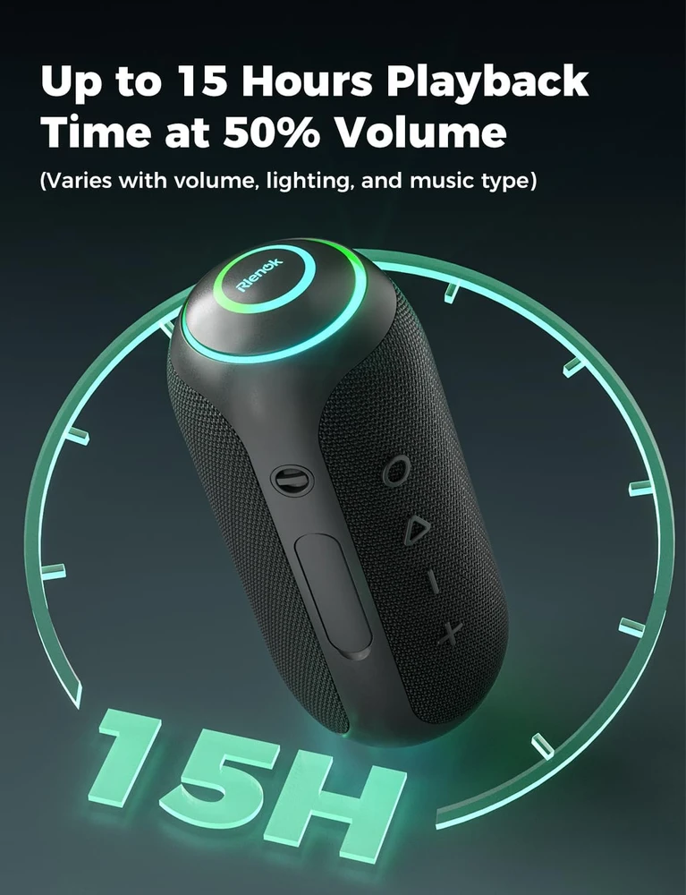 Rienok nešiojama Bluetooth kolonėlė 40 W, IPX7, 5200 mAh, Bluetooth 5.3, aux, TF, S4 Max