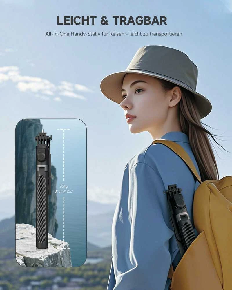 RISEOFLE 180 cm aliumininis lengvas telefono trikojis ir selfie lazda su bevieliu pulteliu