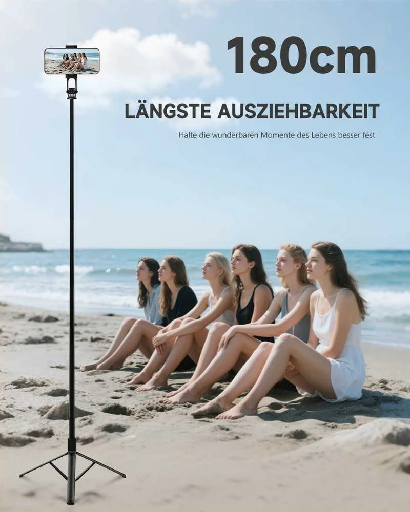 RISEOFLE 180 cm aliumininis lengvas telefono trikojis ir selfie lazda su bevieliu pulteliu