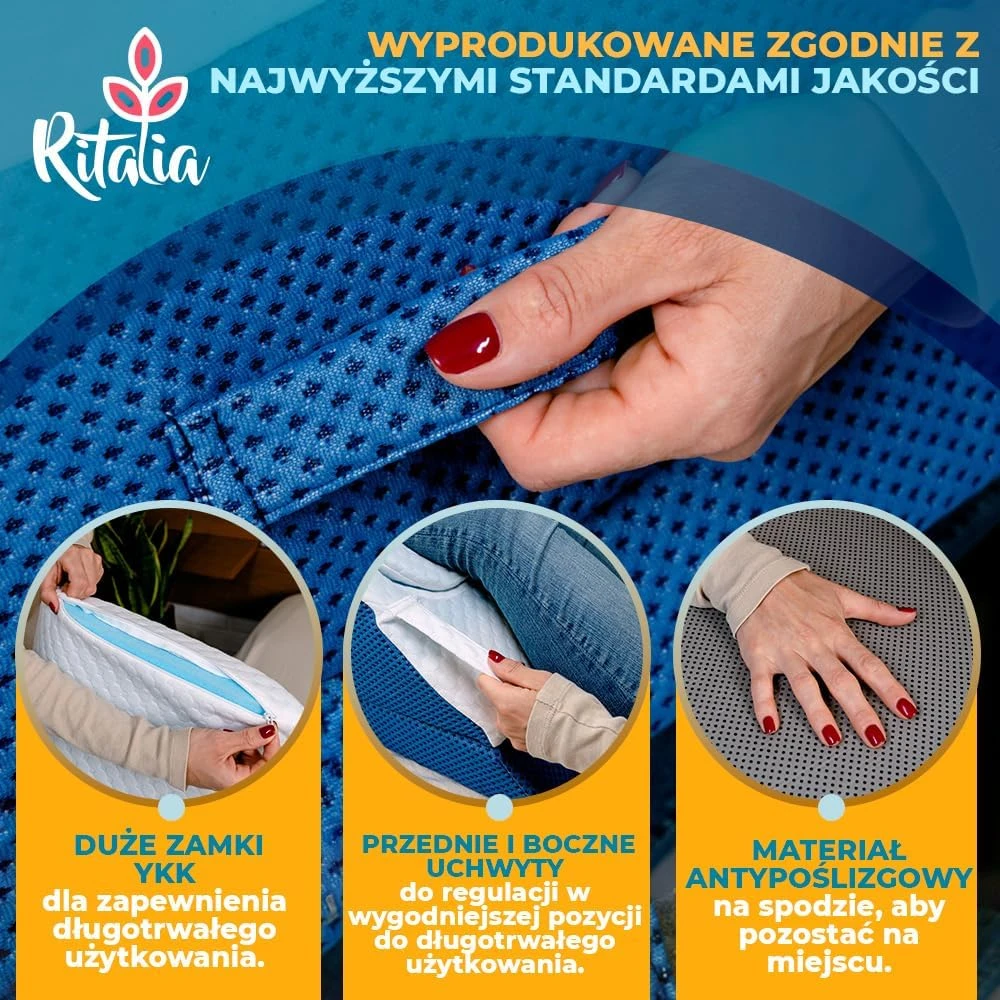 Ritalia ortopedinė kojų pakėlimo pagalvė iš atminties putų, 3 aukščiai, modelis 01