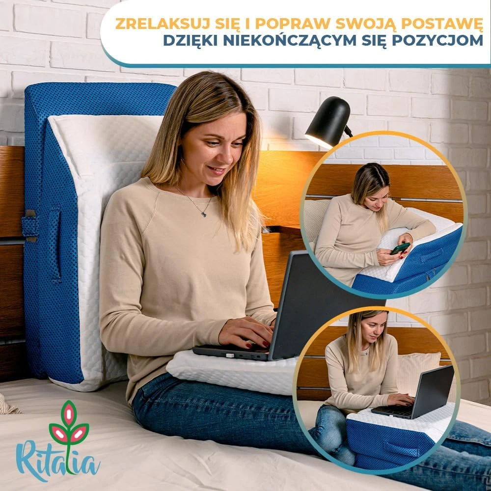 Ritalia ortopedinė kojų pakėlimo pagalvė iš atminties putų, 3 aukščiai, modelis 01