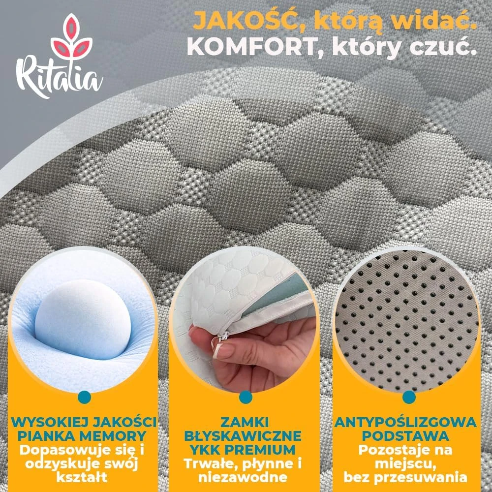 Ritalia ortopedinė pleištinė kojų pakėlimo pagalvė su atminties putomis