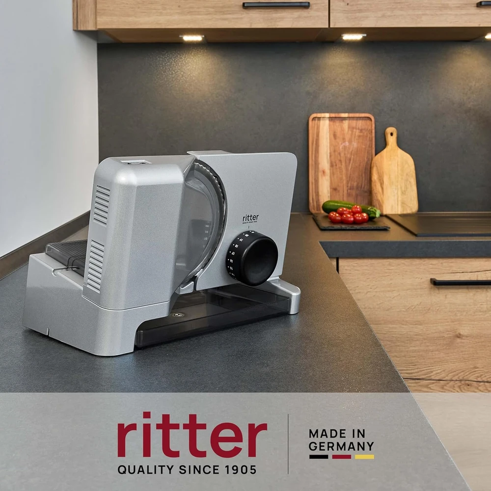 Ritter elektrinė maisto pjaustyklė, metalinis korpusas, 65 W, sidabrinė, 515.001
