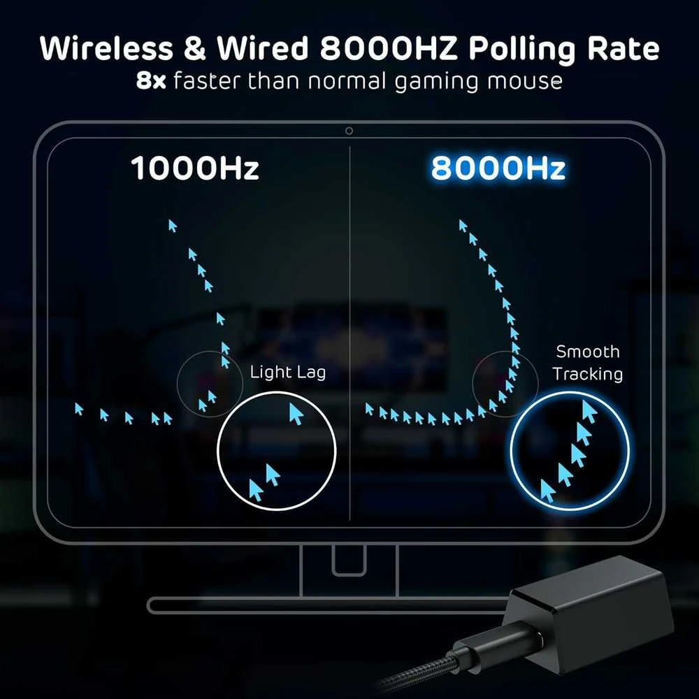 RK ROYAL KLUDGE belaidė žaidimų pelė MG5, PAW3950 jutiklis, 42000 DPI, 8 kHz, 54 g, USB-C, Bluetooth