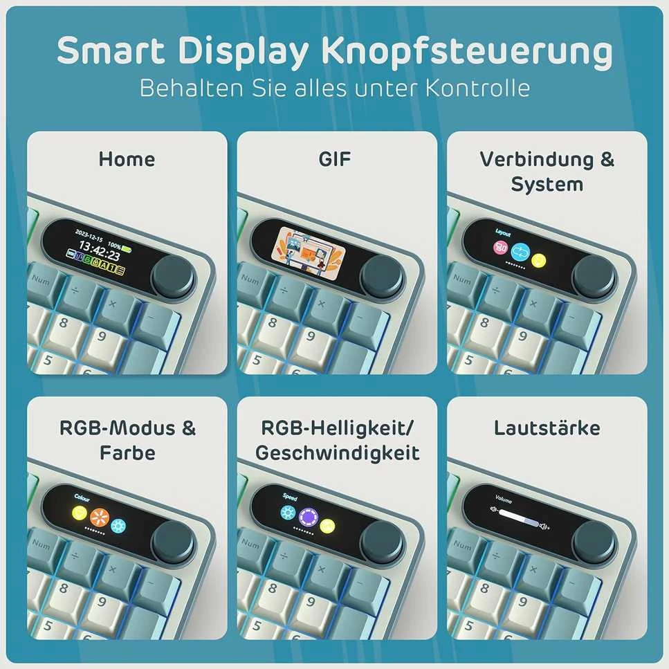 RK ROYAL KLUDGE mechaninė belaidė klaviatūra S98, 98 klavišai, QWERTZ, Bluetooth, USB-C, Hot-Swap