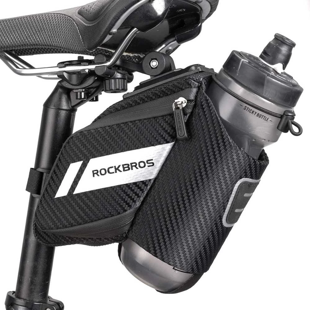 Rockbros C32BK balnelio krepšys 1,5 l su kišene vandens buteliukui – juodas