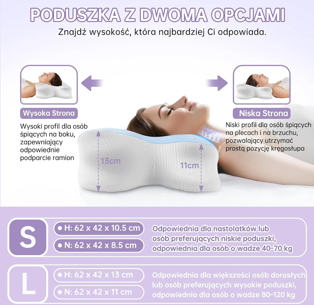 Rokehr ergonominė ortopedinė kaklo pagalvė iš atminties putų 62 × 42 cm ZSY302