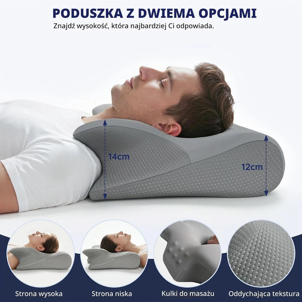 Rokehr ergonominė viskoelastinė kaklo pagalvė miegui 60 × 43 cm, ZSY379