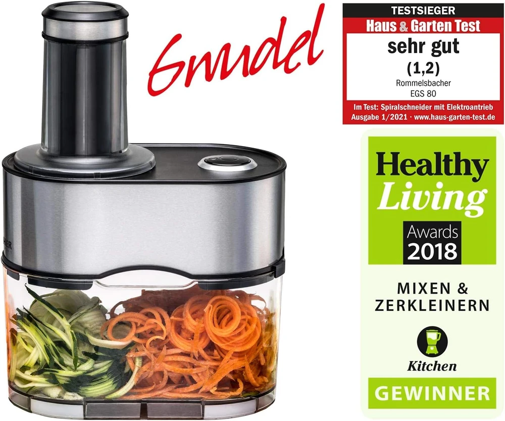 Rommelsbacher elektrinė daržovių pjaustyklė su 5 peiliais, 2,5 l talpa, EGS 80