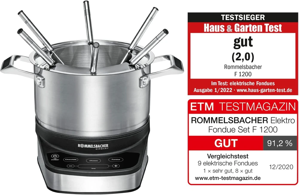 Rommelsbacher elektrinis fondiu rinkinys 2,5 l, 1200 W, 6 šakutės, F 1200