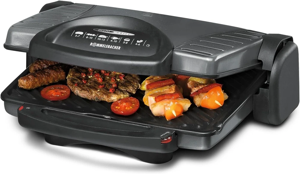 Rommelsbacher elektrinis kontaktinis grilis 1800 W su išskleidžiamomis 33 x 24 cm plokštėmis KG 1800