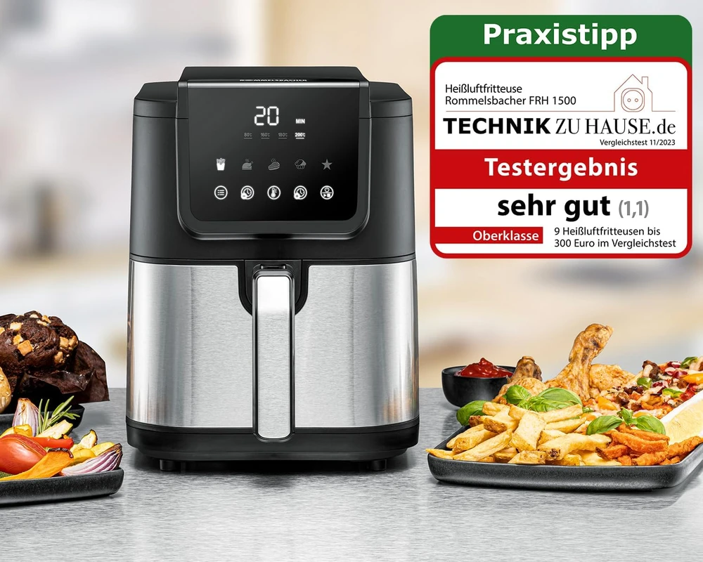 Rommelsbacher karšto oro gruzdintuvė 5 l, 1500 W, jutiklinis valdymas, FRH 1500